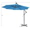 Costway 10FT Cantilever Solar Powered 32LED Lighted Patio Offset Umbrella Outdoor Red\Beige\Coffee\Blue\Navy